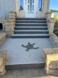 Entée en résine de marbre avec motif personnalisé